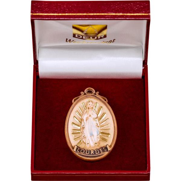 Medallion Madonna Lourdes in a box