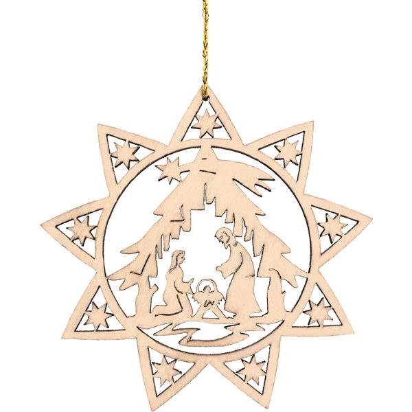 Wooden star holy family in profile
