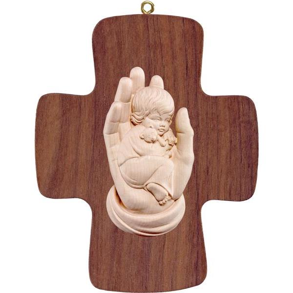 Cross with protecting hand boy