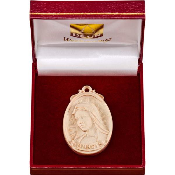 Medallion bust Lourdes in a box