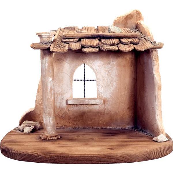 Oriental Holy Family stable with lamp