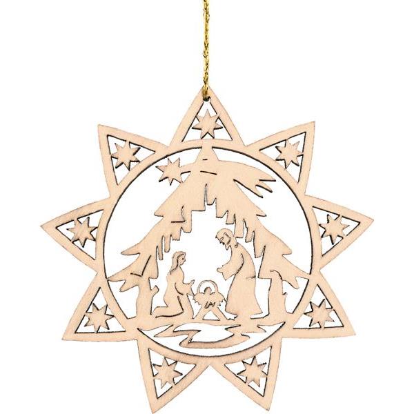 Wooden star holy family in profile