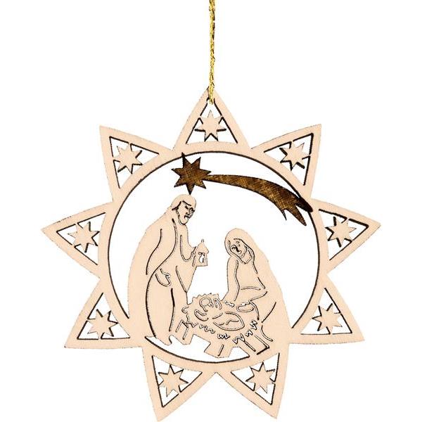 Wooden star holy family modern shaded