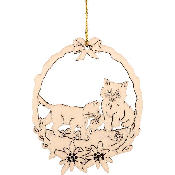 Wooden garland cats shaded