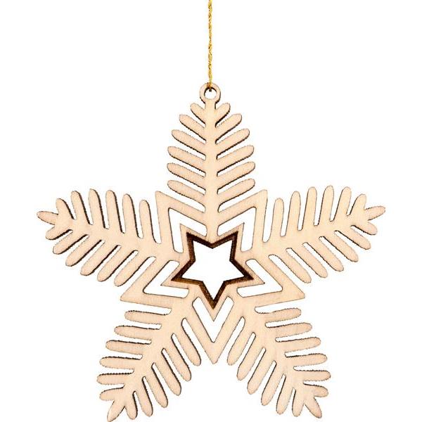 Wooden ornament snowflake 2