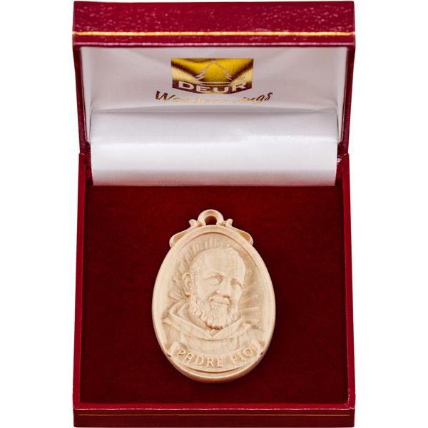 Medallon padre Pio con caja