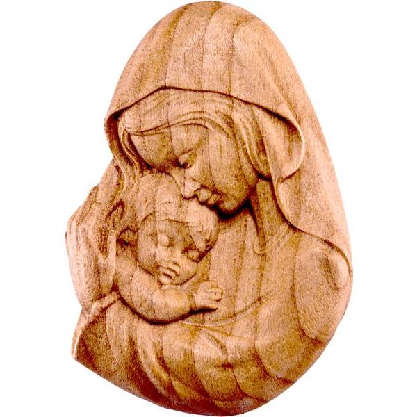 Relieve Virgen Madre madera de cerezo