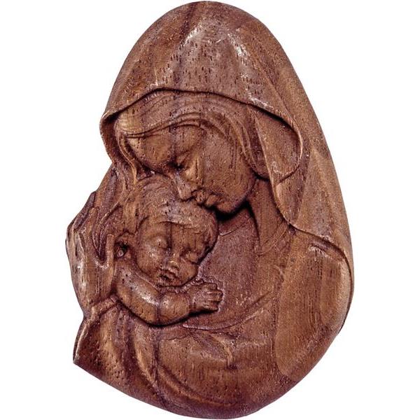 Relieve Virgen Madre madera de nogal