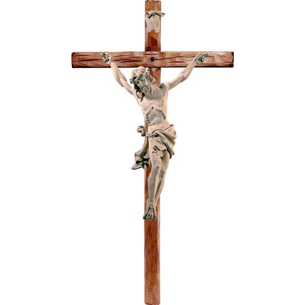 Cristo de los Alpes de roble con cruz recta