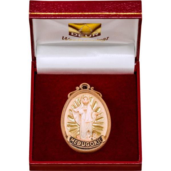 Medallon Virgen Medjugorje con caja
