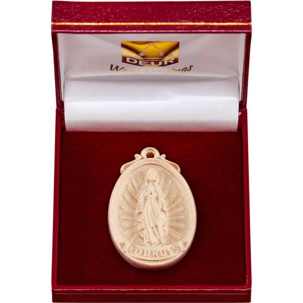 Medallon Virgen de Lourdes con caja
