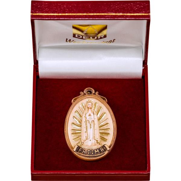 Medallon Virgen de Fatima con caja
