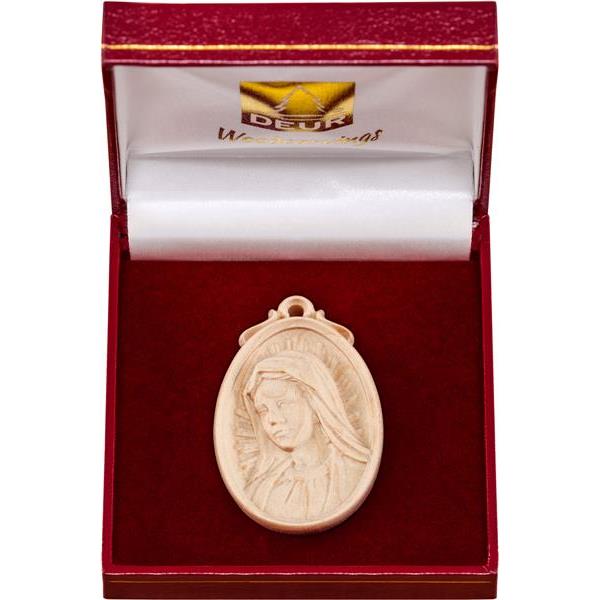 Medallon busto de la Virgen con caja