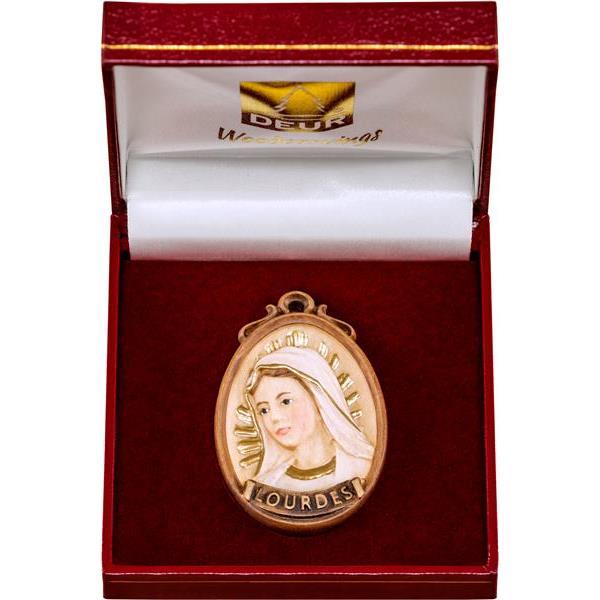 Medallón busto Virgen de Lourdes con caja