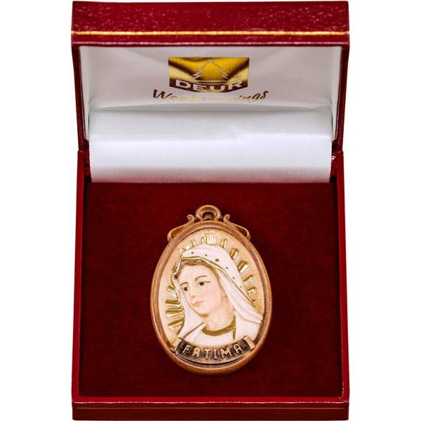 Medallón busto Virgen de Fatima con caja