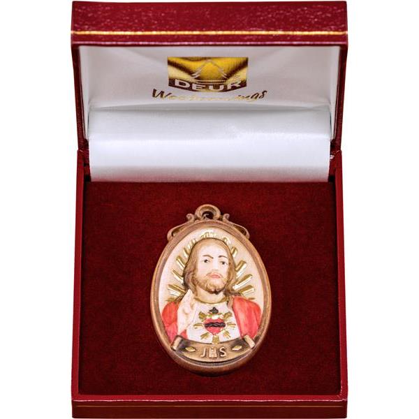 Medallon Sagrado Corazon de Jesús con caja
